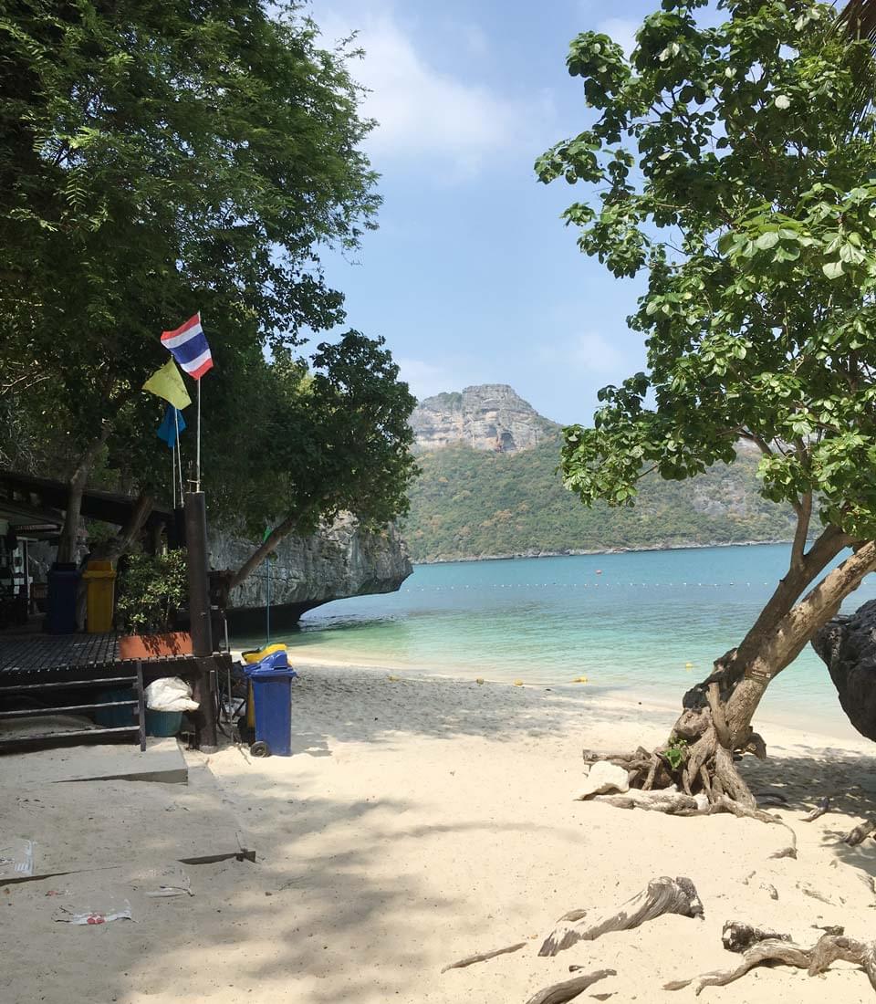 beach on the lake in Ang Thong