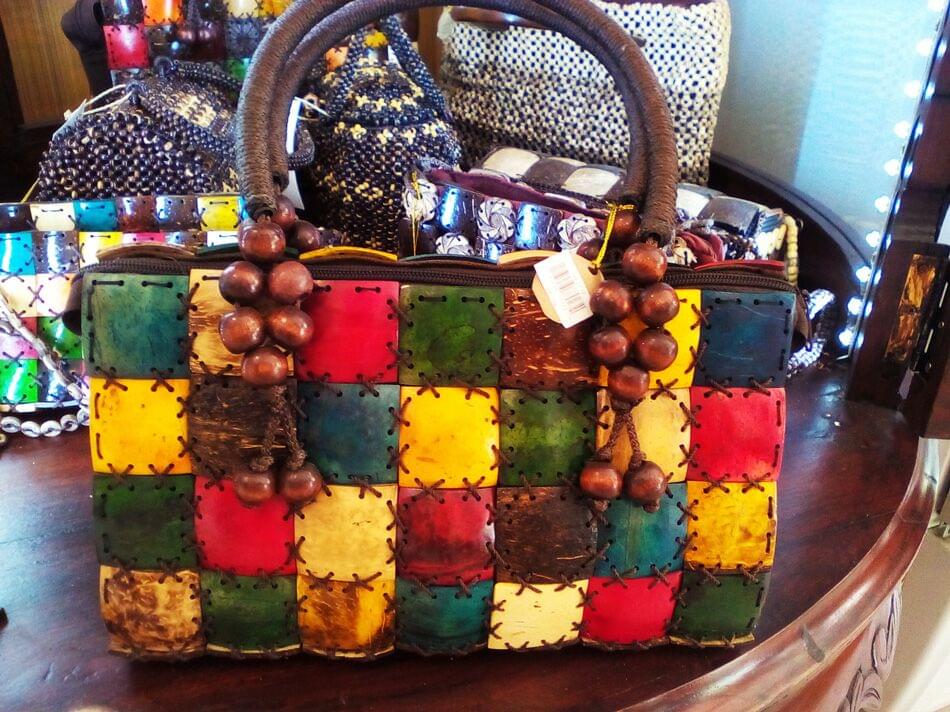 Bag made out of coconut shells