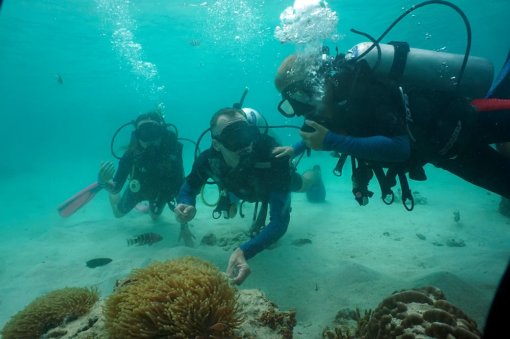 Beginner diving Nang Yuan - dive instructor underwater