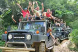 Buddha Garden stone statues - military jeep safari Koh Samui