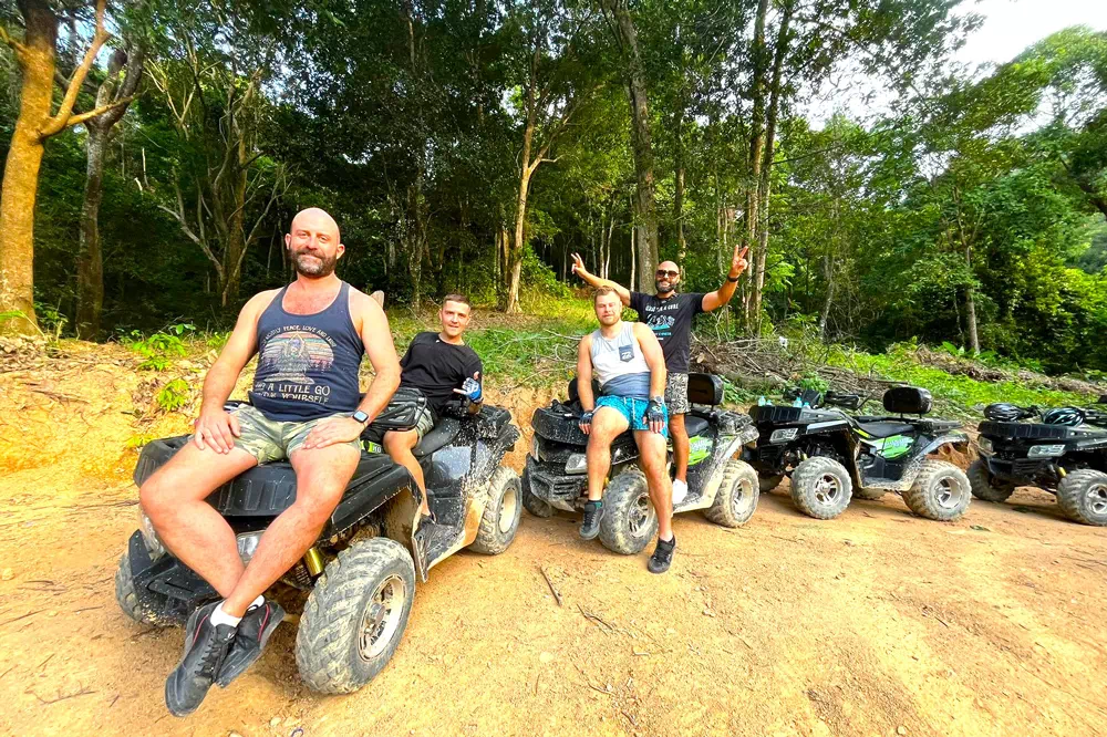 Quad bikes in Samui off-road jungle route view 2