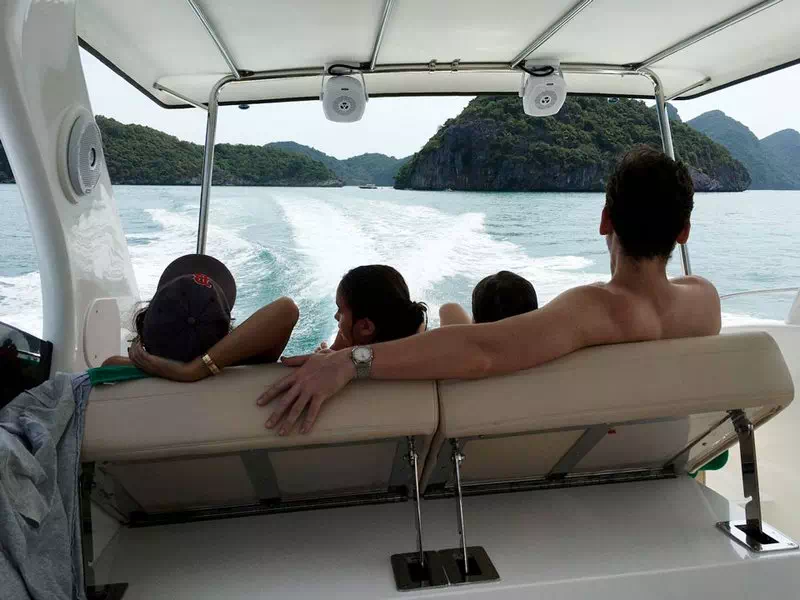 Ruby 38 twin engine speedboat at sea Koh Samui